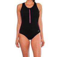 Dolfin - Color Block Zip Front One Piece