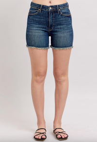 Judy Blue - Tummy Control Fray Hem Shield Pocket Shorts