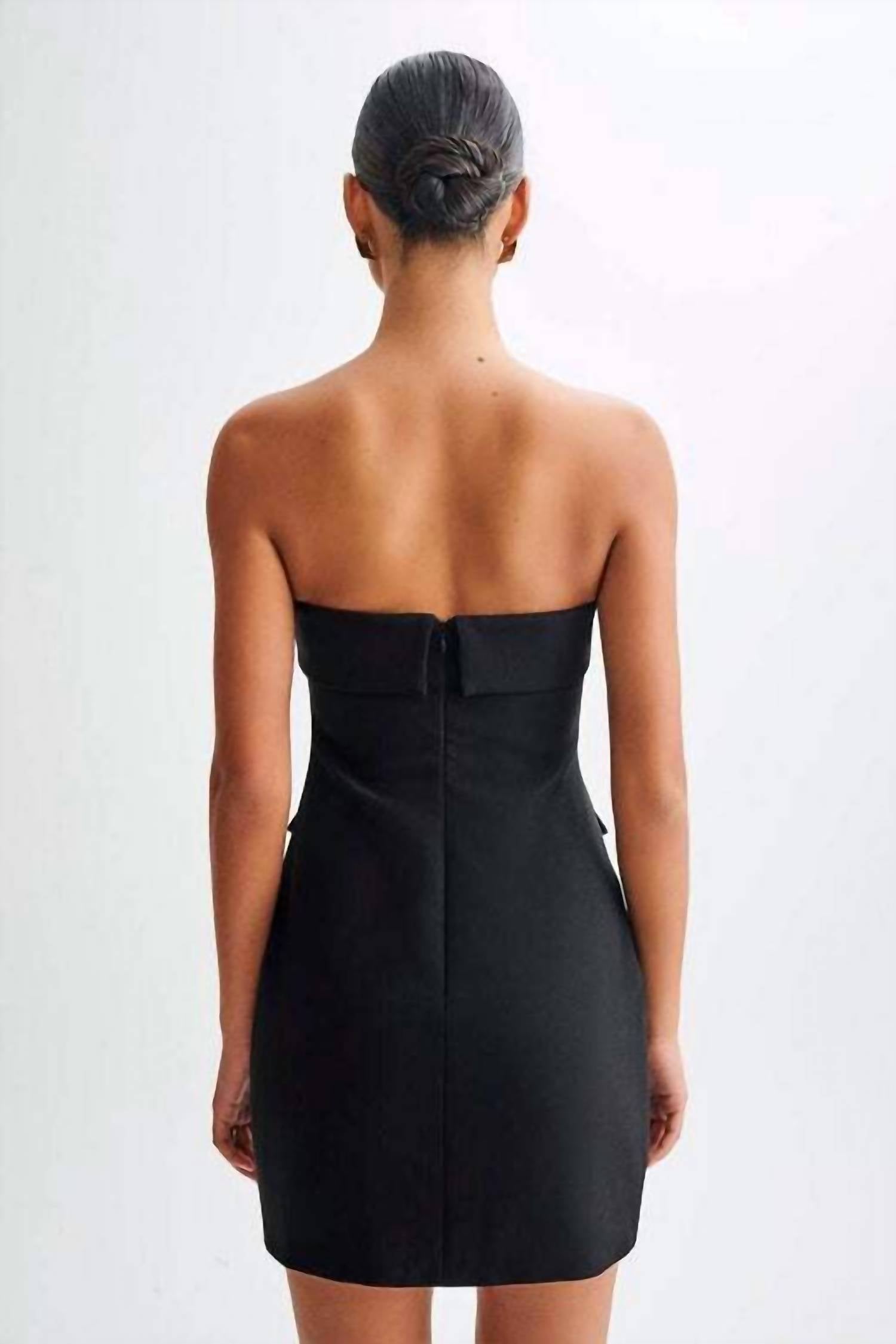 Amourique - Strapless Suiting Mini Dress
