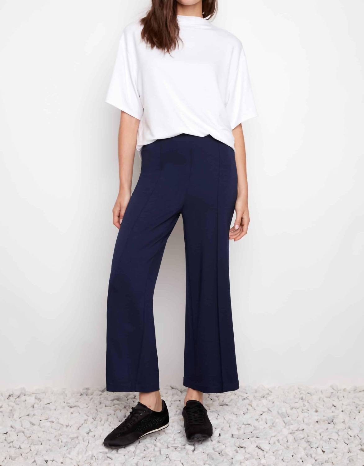 Up! - Provence Wide Leg Pintuck Cropped Pant
