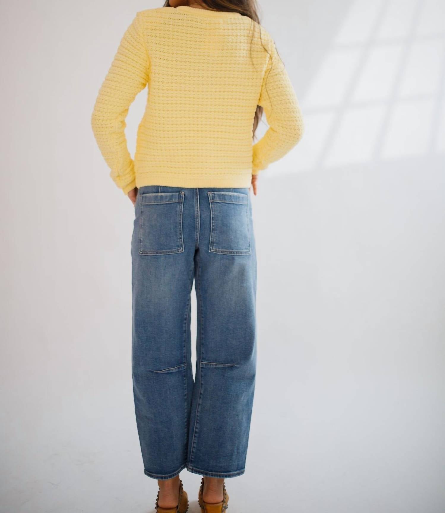 DEAR JOHN DENIM Cambria Old Money Cardigan in pale banana - women's cardigan - alternate view