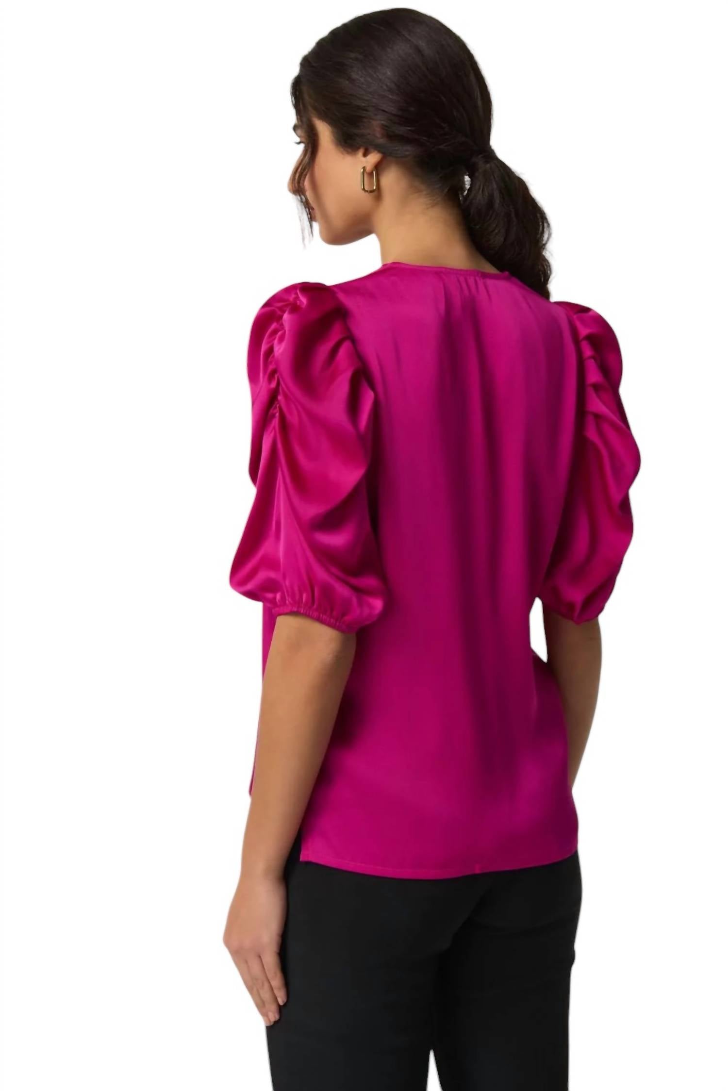 Joseph Ribkoff - Puff Sleeve Satin Top