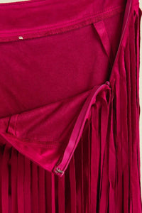 Bibi - Fringe Detailed Suede Skirt