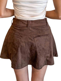 Olivaceous - Lasso Twirl Suede Skirt