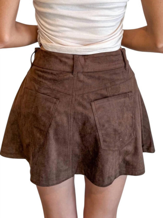 Olivaceous - Lasso Twirl Suede Skirt