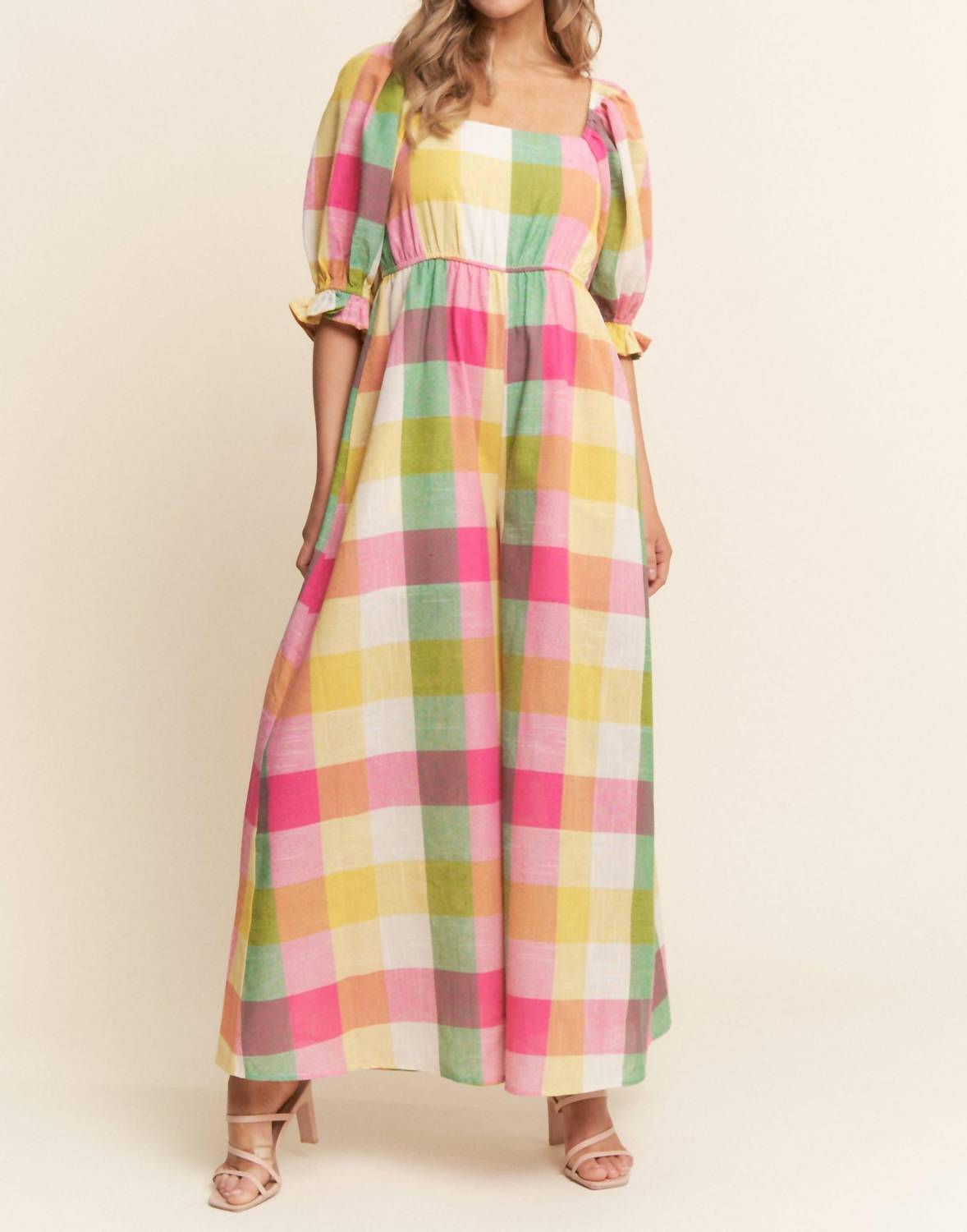 J.Nna - Checkered Wide Leg Jumpsuit