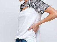 Wholesale Fashion Square - Plus Size Cutout Neck Tee