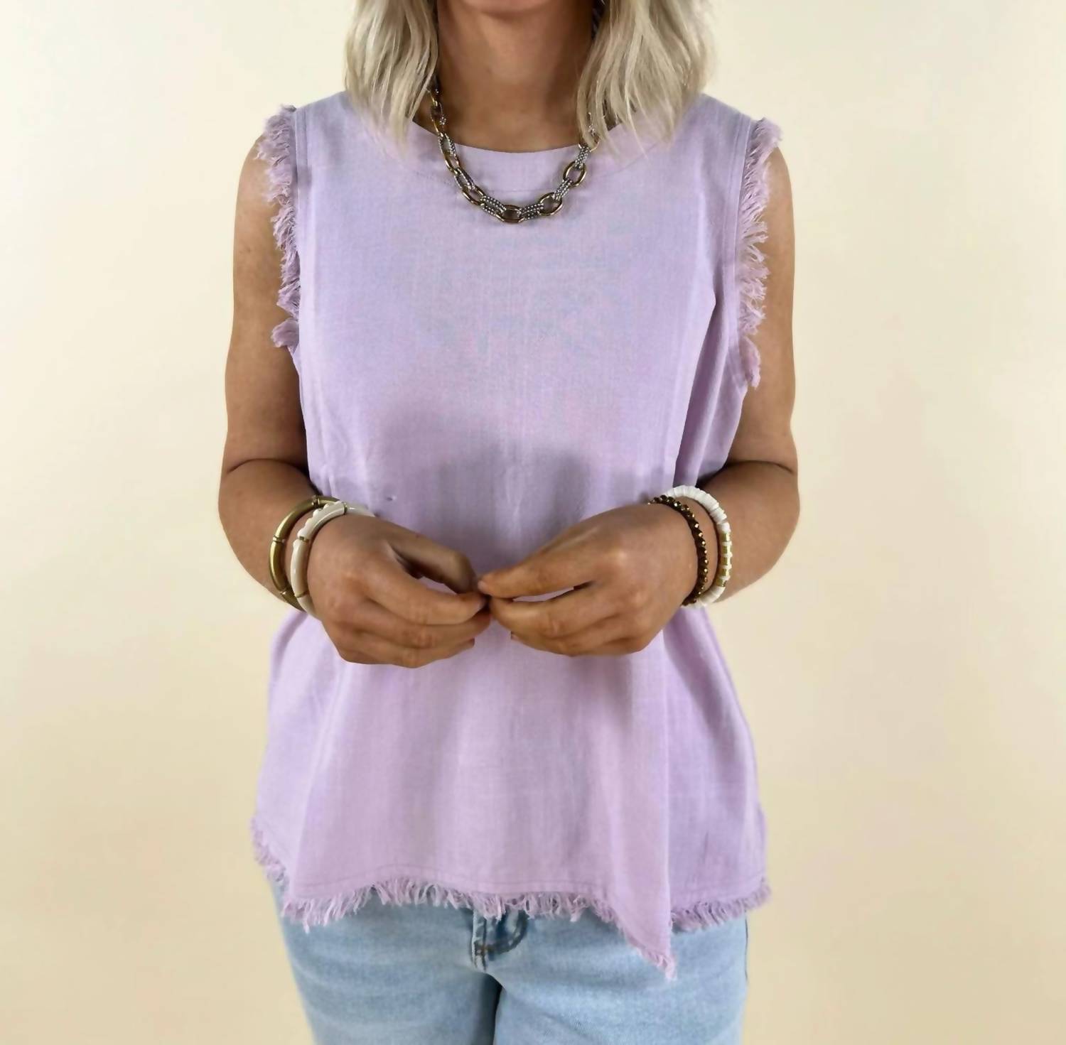 Coco + Carmen - Sloane Button Back Tank Top