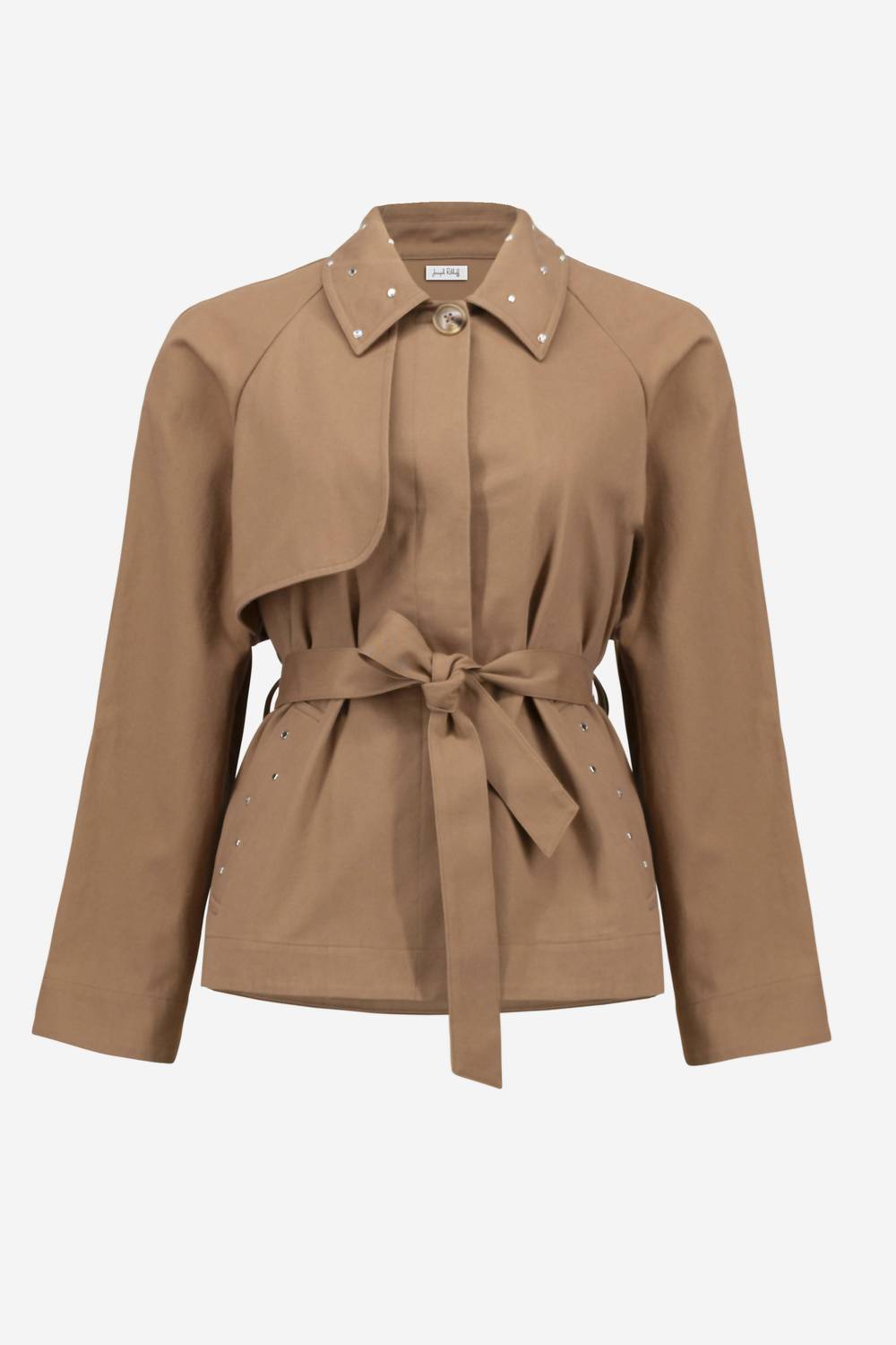 Joseph Ribkoff - Short Trench Coat With Belt & Rhinestones