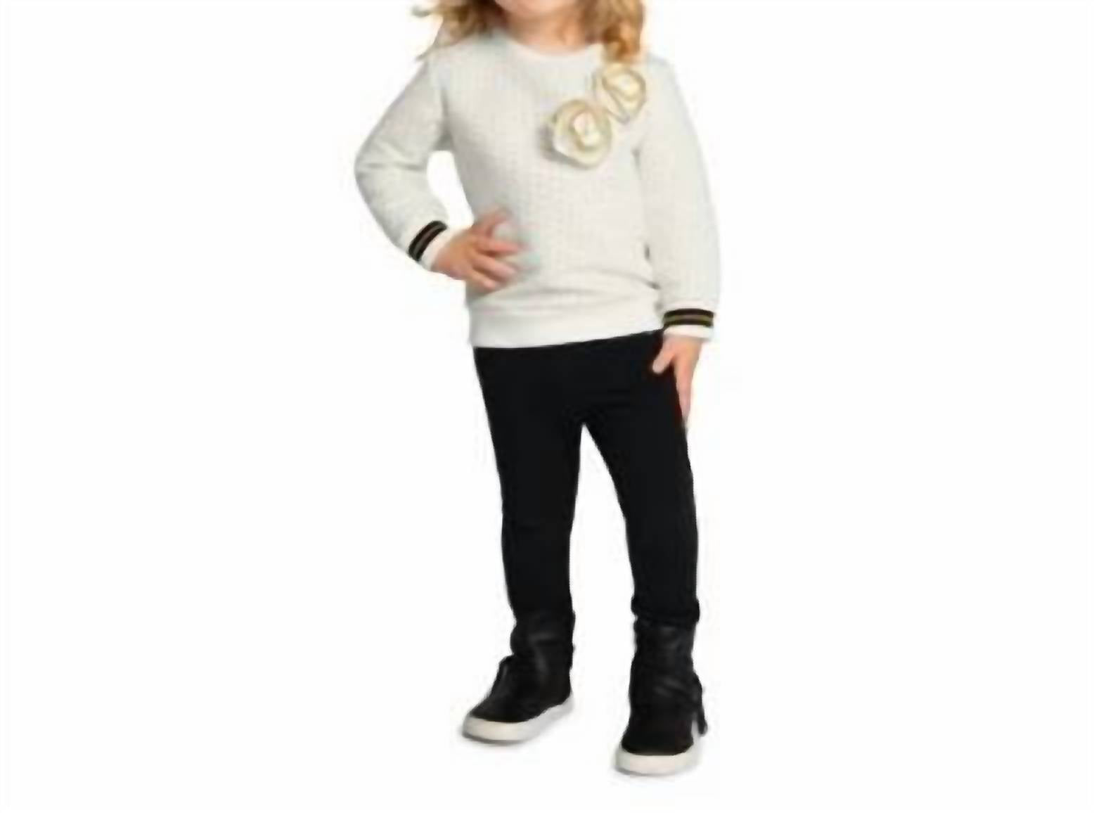 Milon - Girl's Sweater With Flowers Pant Set
