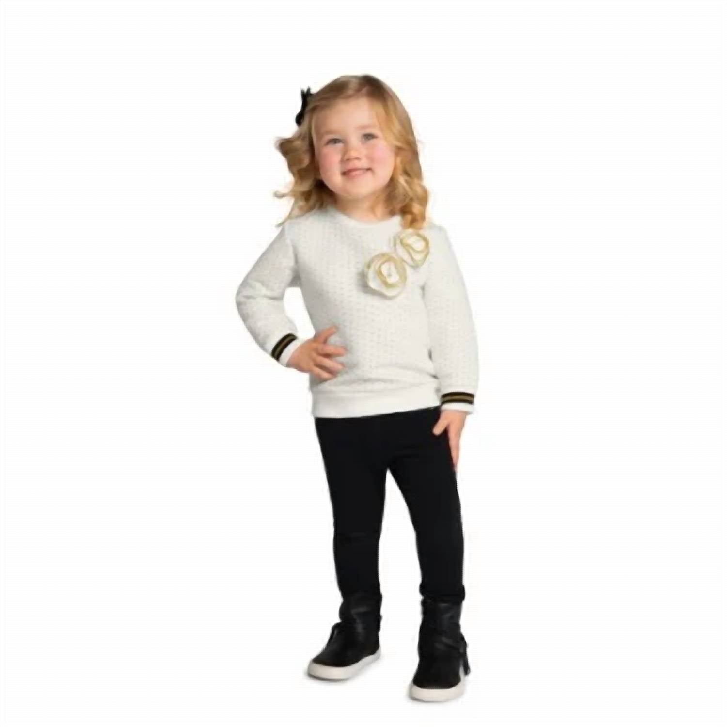 Milon - Girl's Sweater With Flowers Pant Set