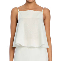 SER.O.YA Miley Linen Top in eggshell - women's tank top