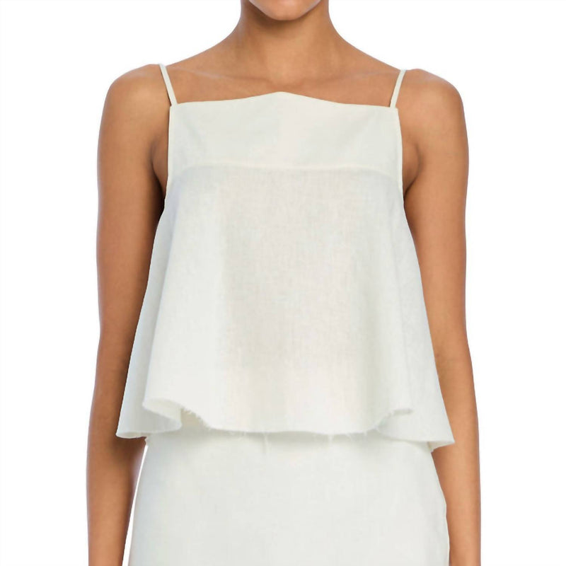 SER.O.YA Miley Linen Top in eggshell - women's tank top