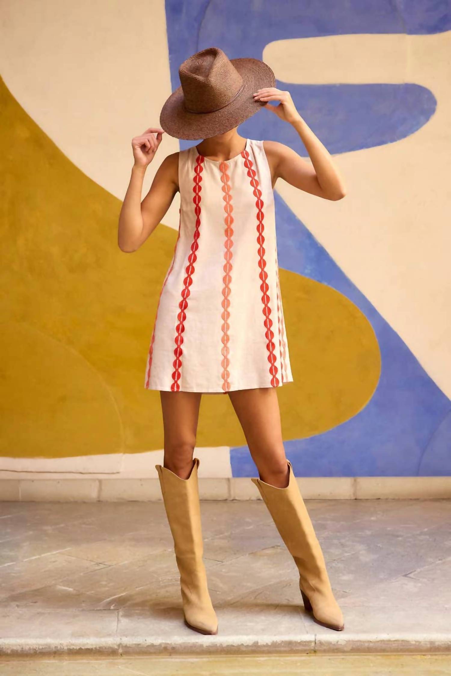 Anna-Kaci - Mallory Citrus Link Shift Dress