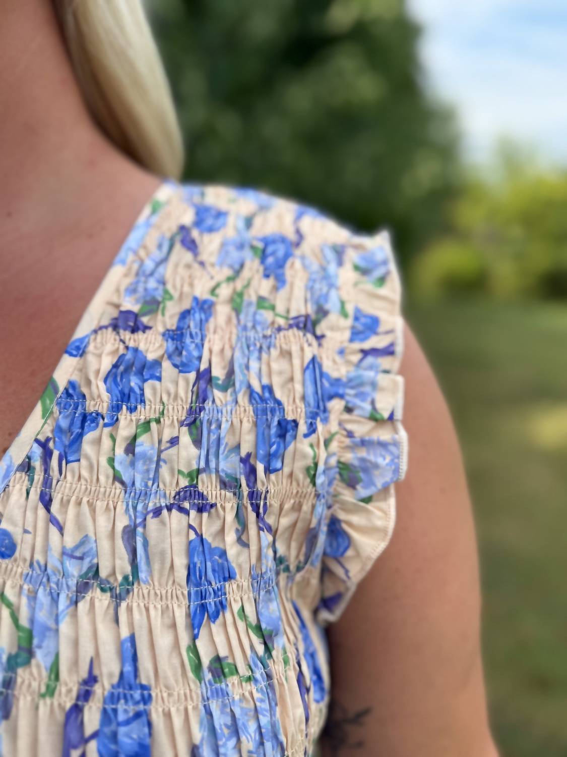 SHE + SKY The Fleur Belle Dress in blue - women's dress - view 4