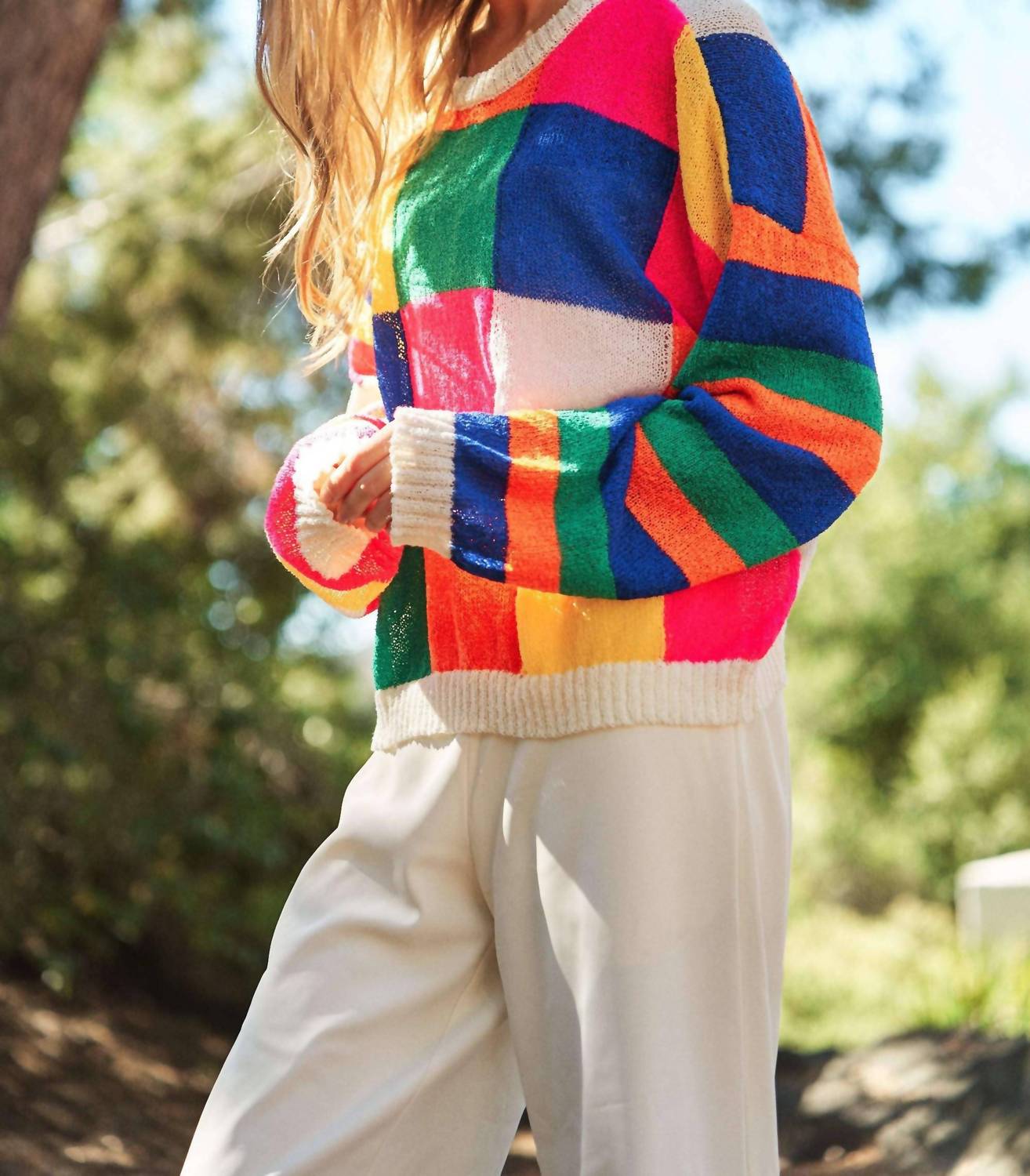 Davi & Dani - Light Weight Checkerboard Pullover Sweater - Plus