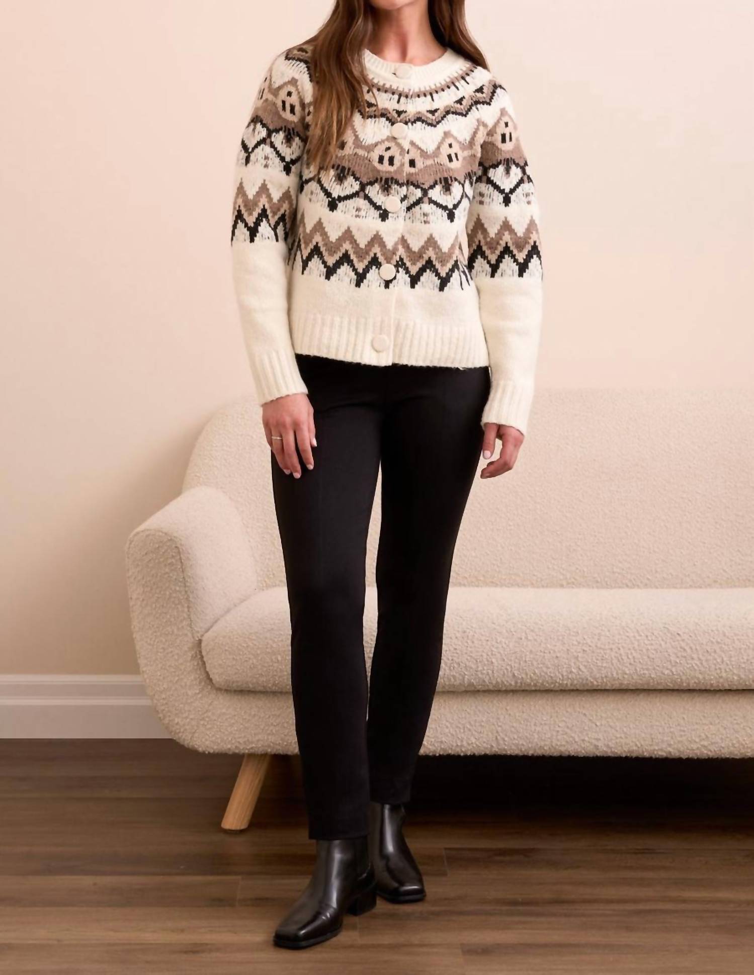 Tribal - Fair Isle Button Front Sweater