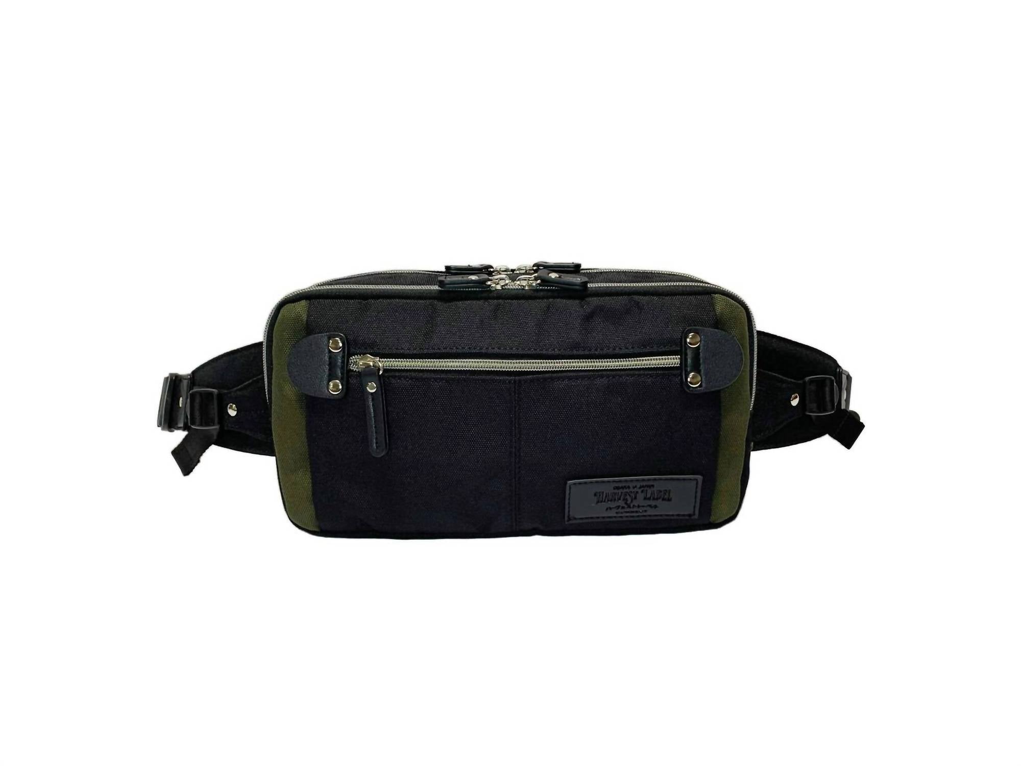 Harvest Label Men's 2-way Cross Pack Bag in black green - men's bag - detail view