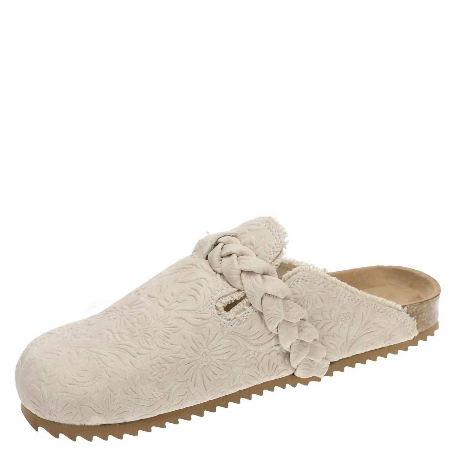 Very G Women's Iris Tooled Clog in cream - women's shoe - alternate view
