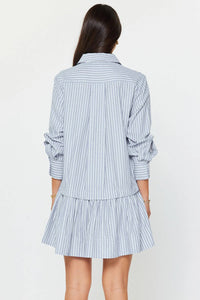 Current Air - Luna Striped Drop Waist Mini Dress