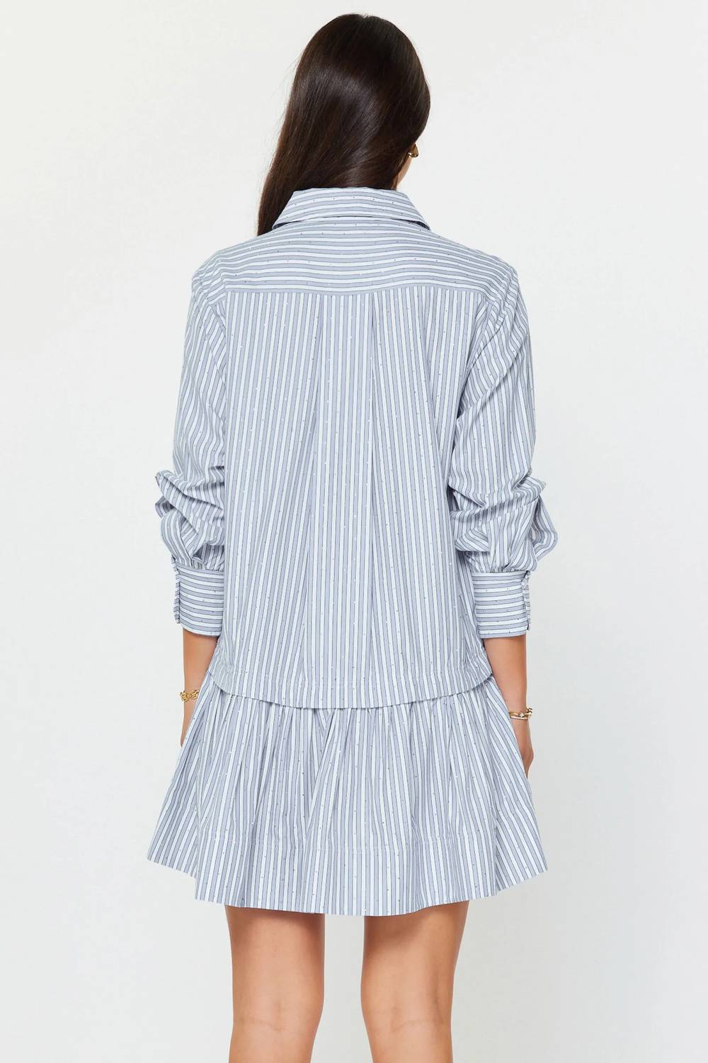 Current Air - Luna Striped Drop Waist Mini Dress