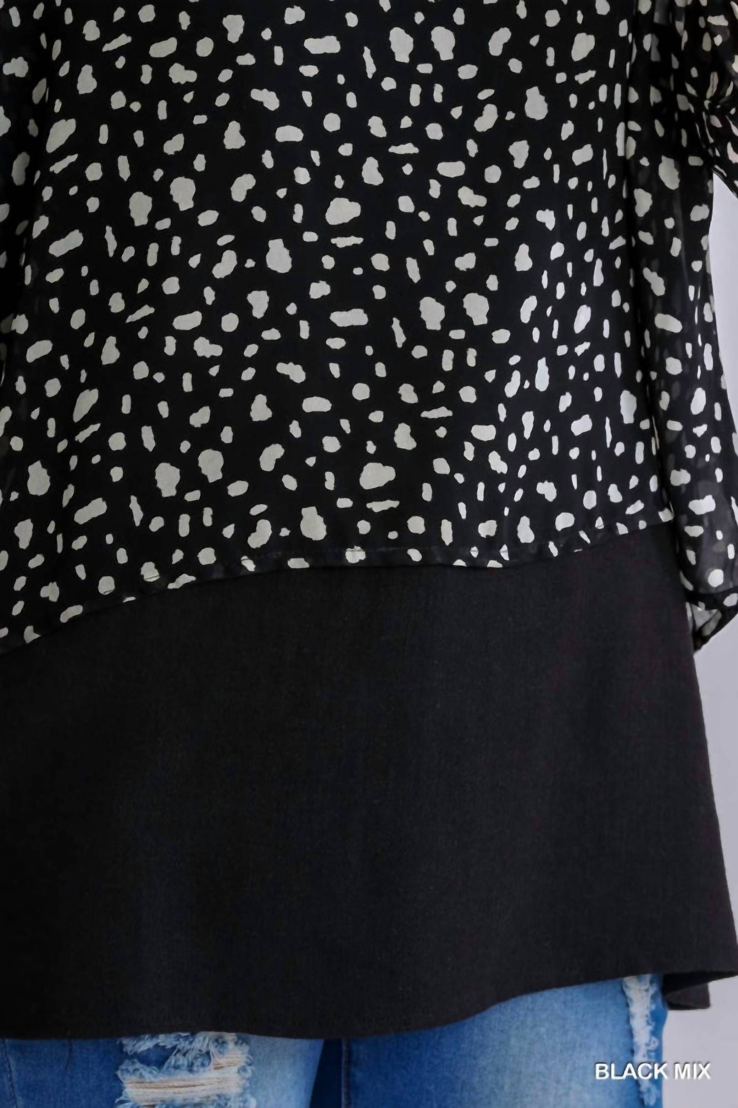 Umgee - Animal Print Chiffon Layered Overlay Top