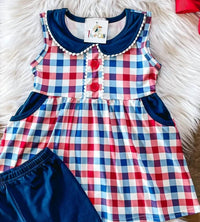 Twocan - Girls Americana Plaid Set