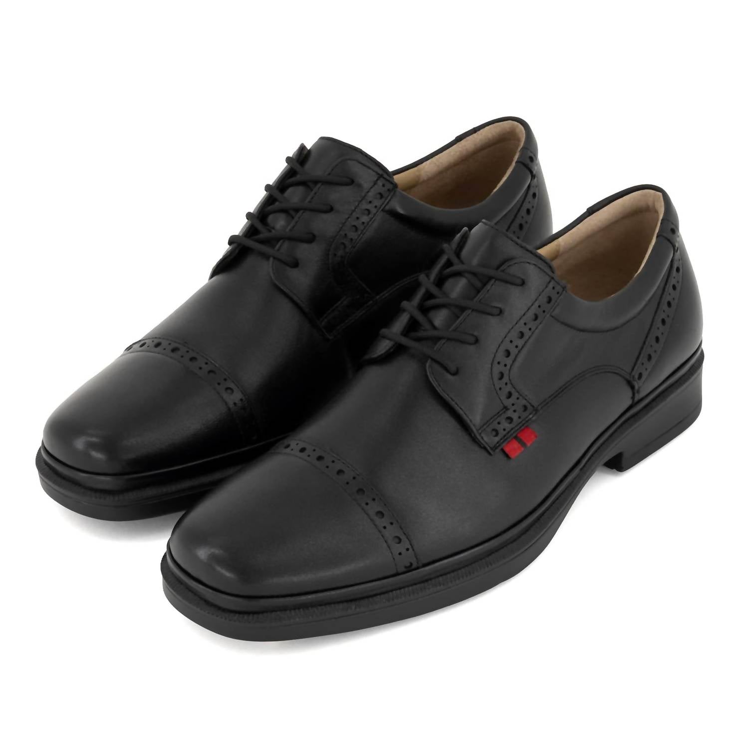 Andrea Men's Lace Closure Leather Oxford Shoes in black - men's shoe - alternate view