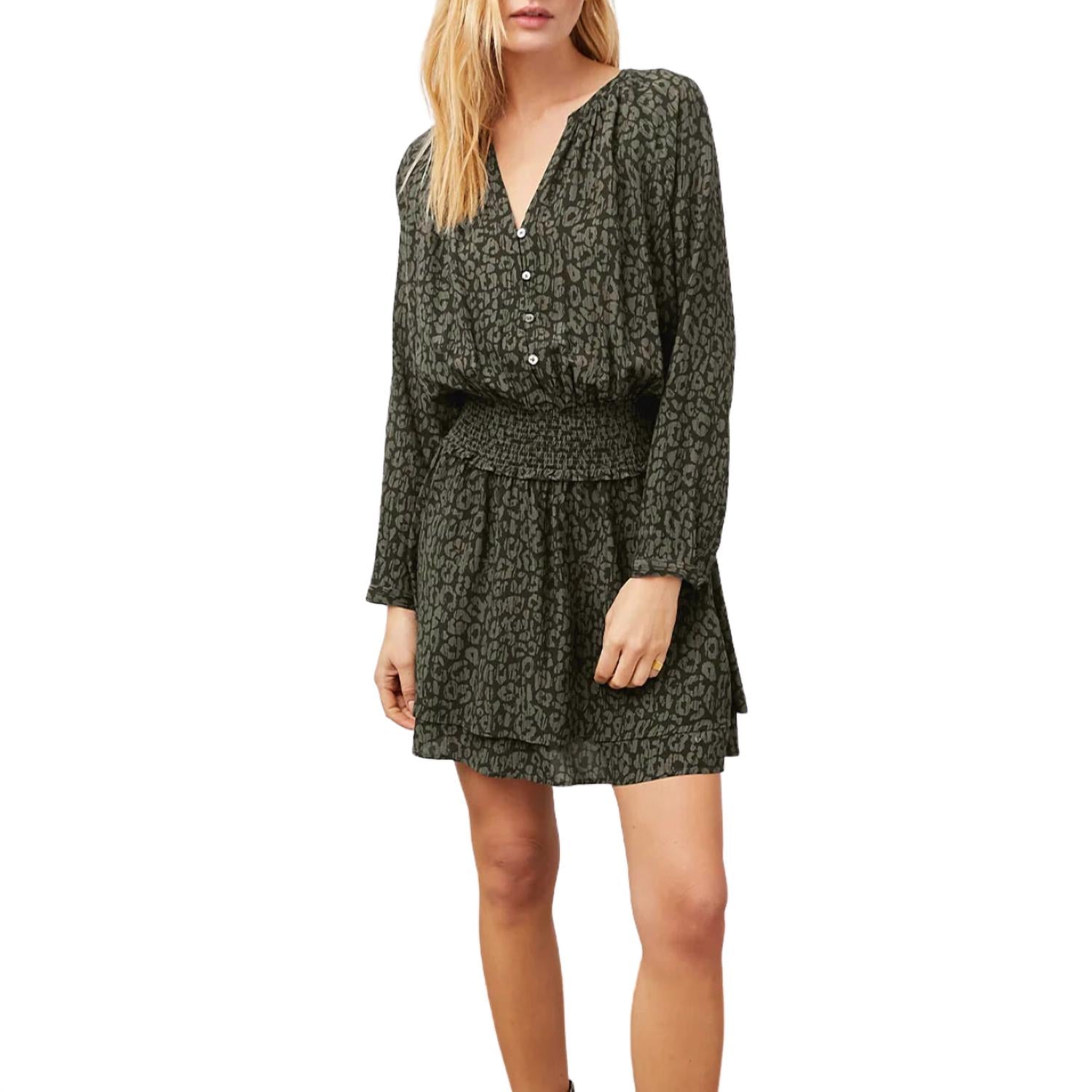 Rails Women's Jasmine Dress in olive batik cheetah - women's dress