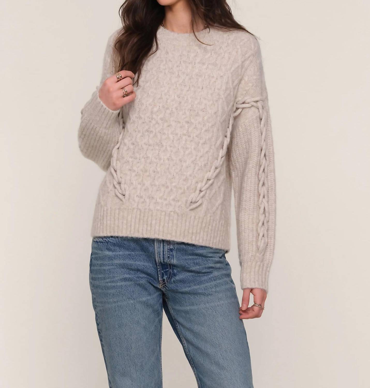 heartloom Raven Crew Neck Knit Sweater in oat - women's sweater
