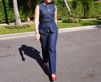 Favorite Daughter Women's The Valentina Super High Rise Straight Jean in blue denim - women's jeans - view 5