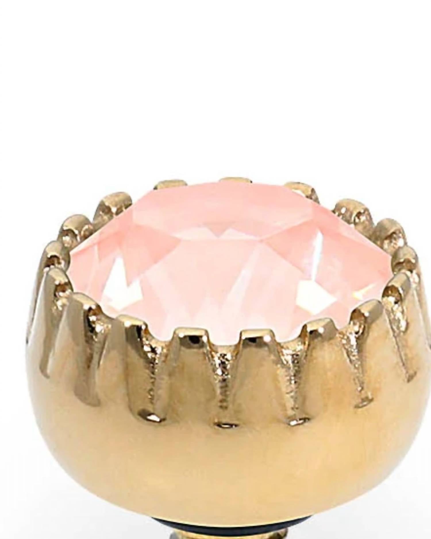 Qudo Women's London 8mm Jewelry Topper in flamingo ignite rosegold - women's jewelry - detail view