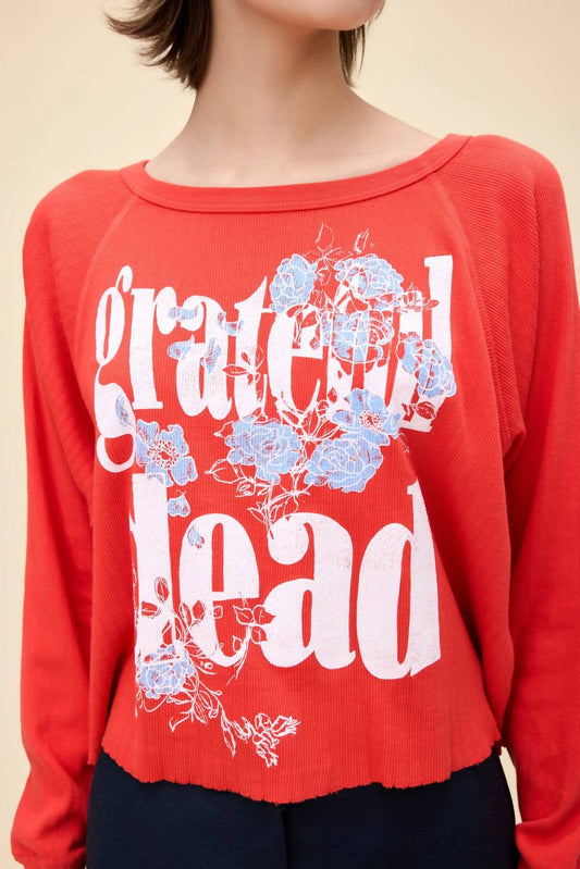 Daydreamer - Grateful Dead Blooming Flowers Raglan Long Sleeve Top