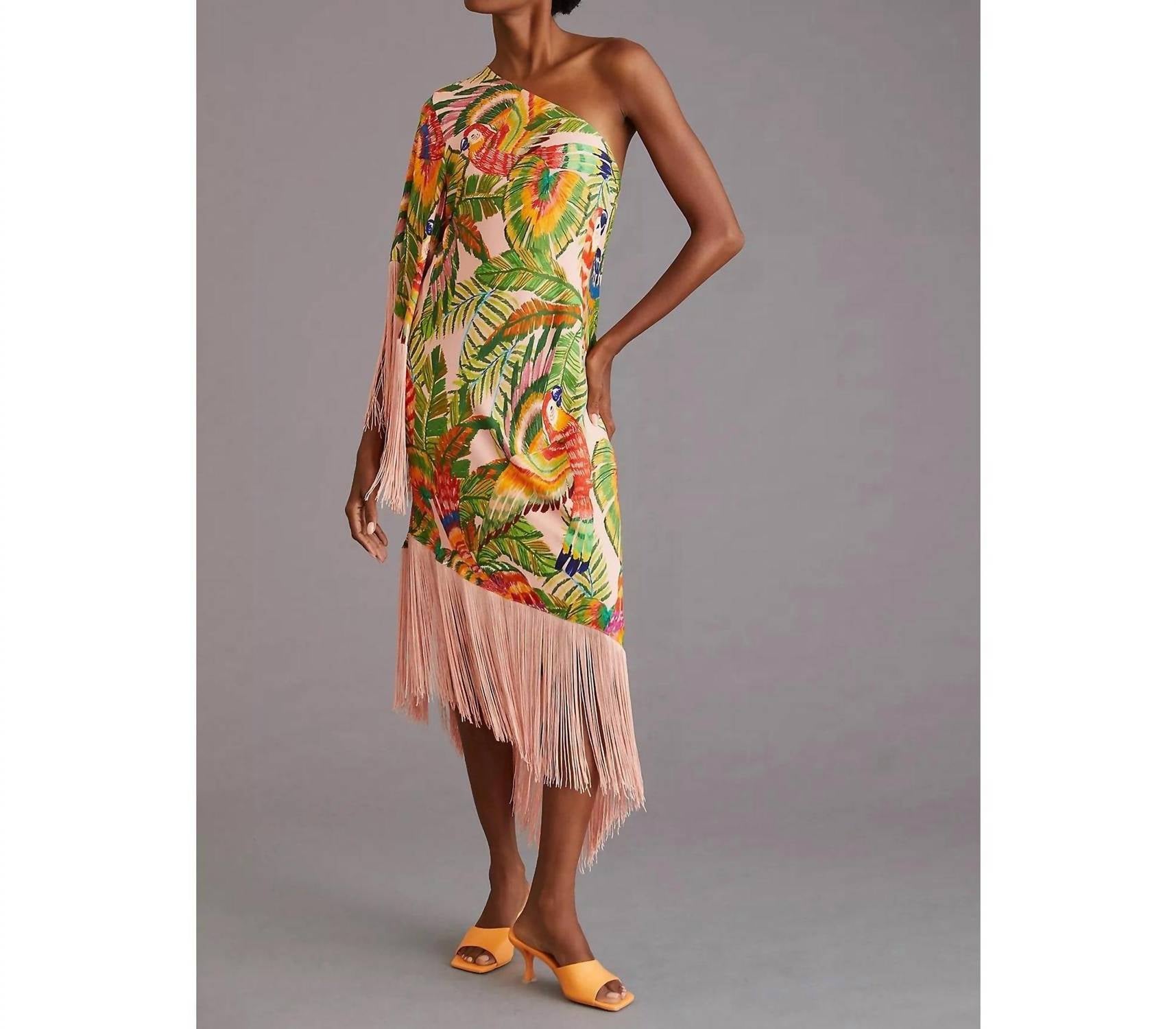 Farm Rio - One Shoulder Tropical Midi Dress