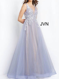 Jovani - Floral Bodice A-line Gown
