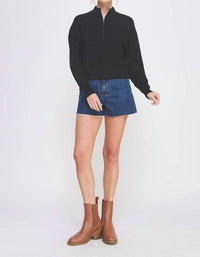 Allie Rose - Dolman Half Zip Rib Sweater