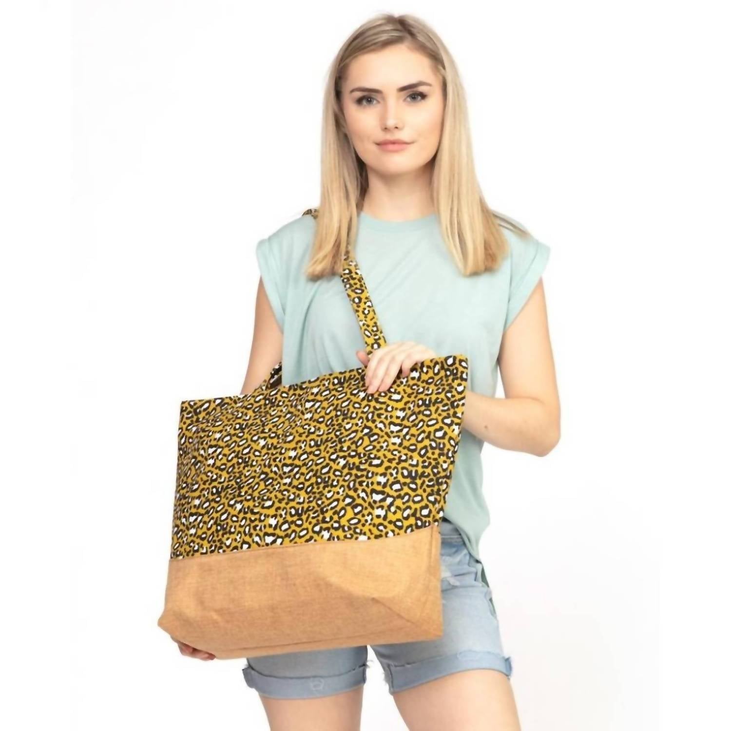 Judson & Co. - Leopard Print Canvas Tote Bag