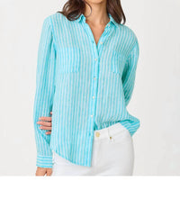 Lilly Pulitzer - Sea View Linen Button Down Top
