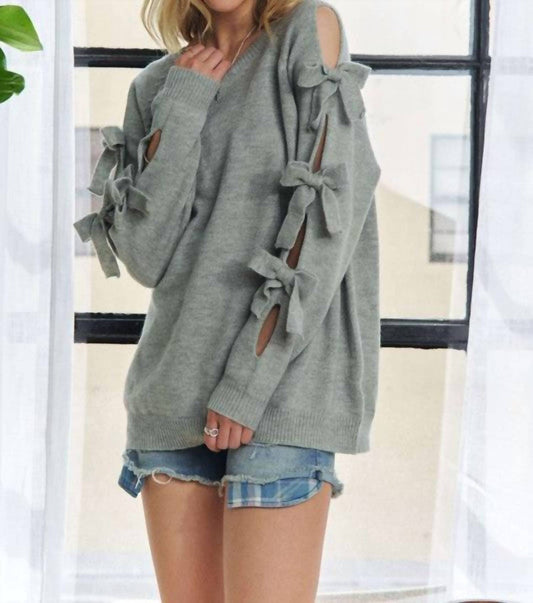 Adora - Bow Tie Sleeve Sweater