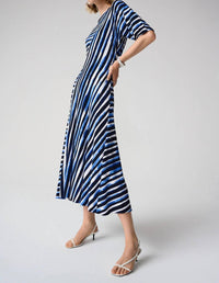 Joseph Ribkoff - Striped Midi Fit And Flare Dress