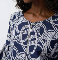 Joseph Ribkoff - Abstract Jacquard Trapeze Jacket