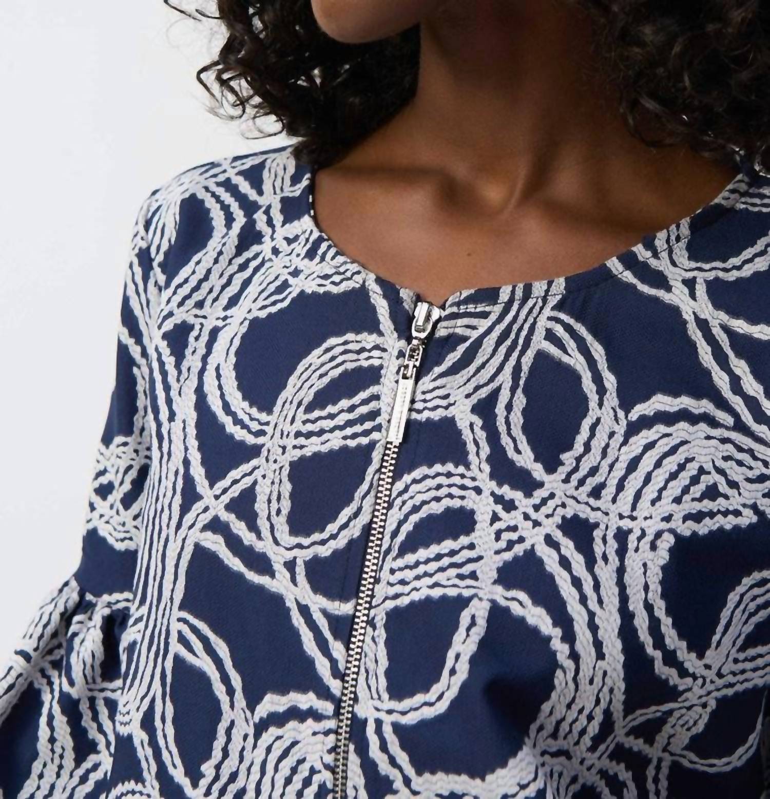 Joseph Ribkoff - Abstract Jacquard Trapeze Jacket