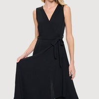 Last Tango - Sleeveless Surplice Side Drape Jumpsuit
