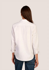 Dylan Oxford Long Sleeve Shirt in white - women's shirt - detail view