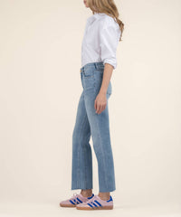 KUT FROM THE KLOTH Kelsey Highrise Fab Ankle Flare Jean in honest - women's jeans - detail view