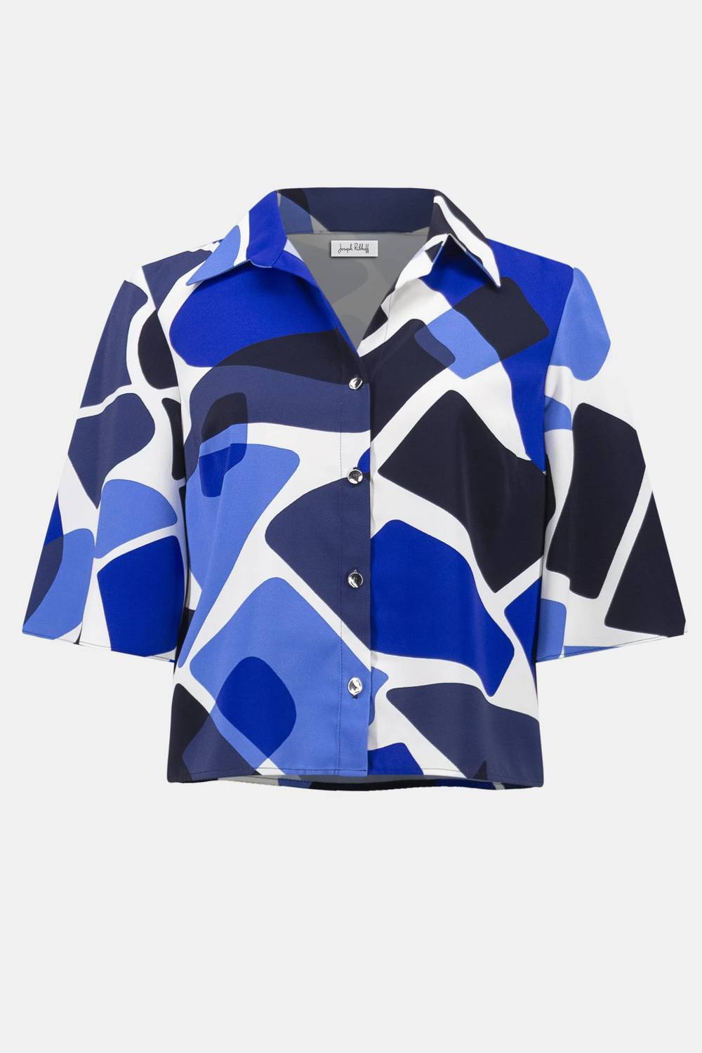 Joseph Ribkoff - Recylced Woven Geomteric Print Straight Blouse
