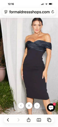 Terani Couture Off shoulder dress in black - women's dress - alternate view
