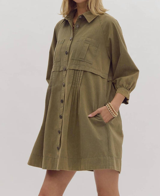 Entro - Button Up Detailed Mini Dress