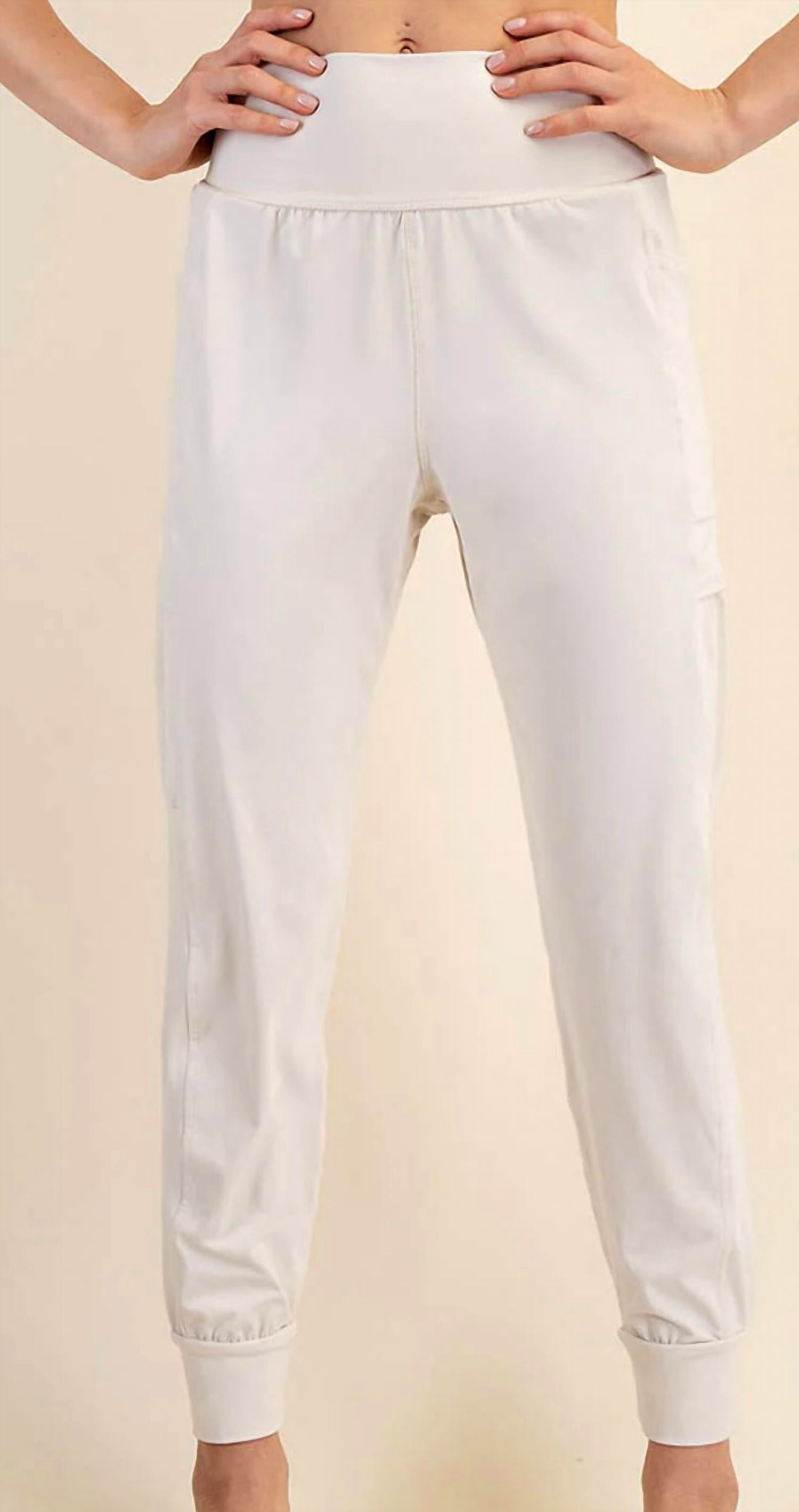 RAE MODE Plus Size Butter Jogger With Side Pockets in stone taupe - women's pants