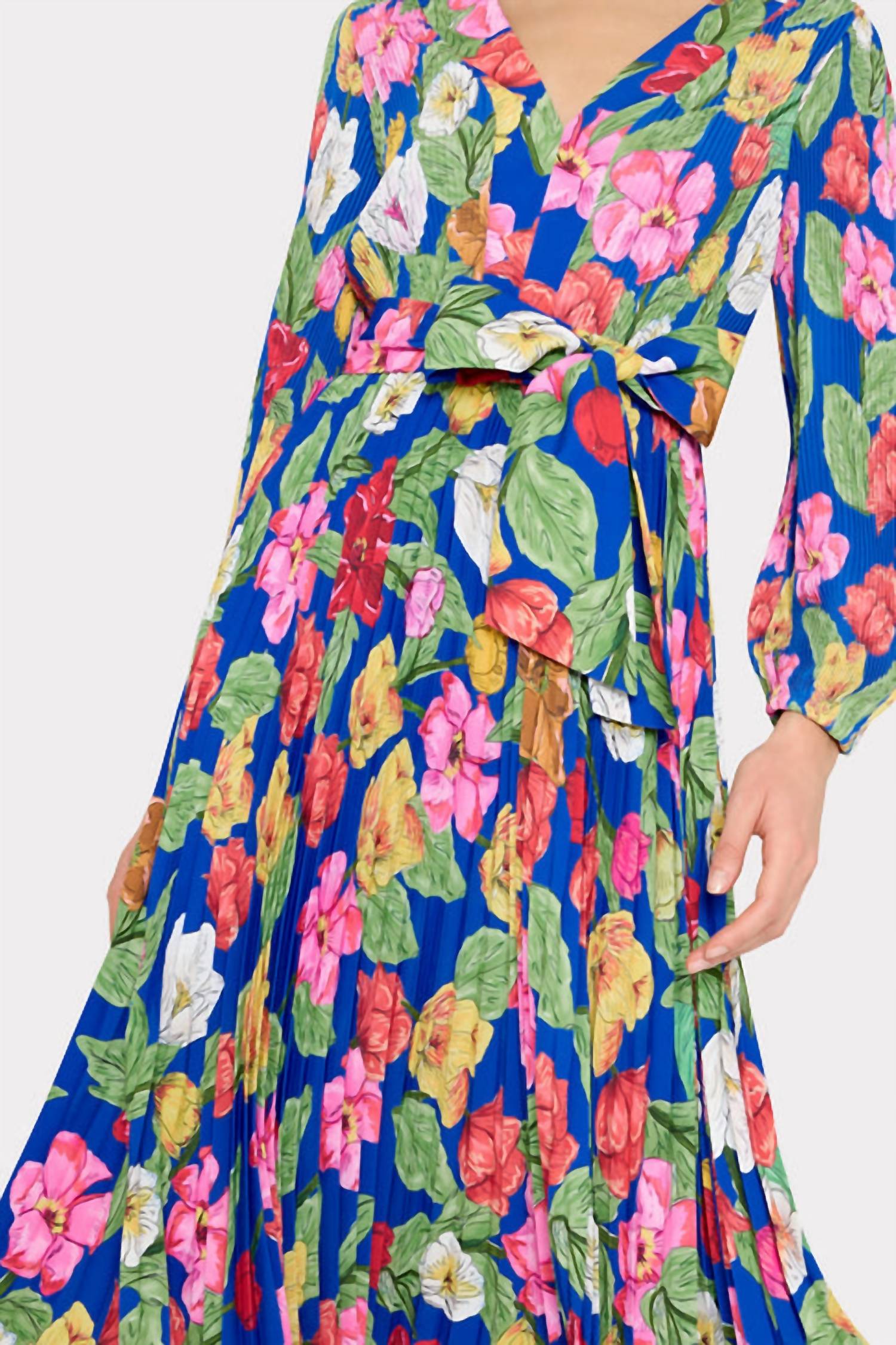 Milly - Liora Tulip Rosette Pleated Dress